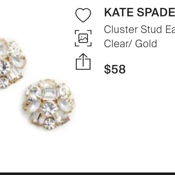 KATE SPADE Cluster Stud Earrings in Clear/Gold - Picture 4 of 4